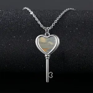 How The Clouds Are Balanced Heart Shaped Key Necklace