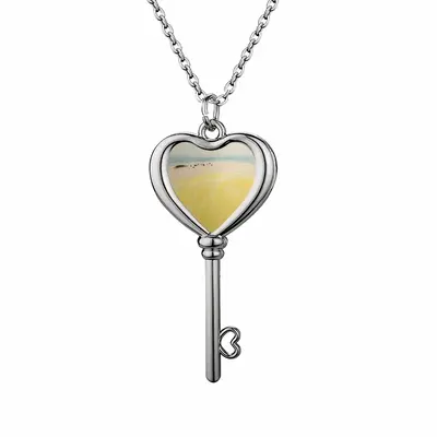 Horizon Over The Sea Heart Shaped Key Necklace