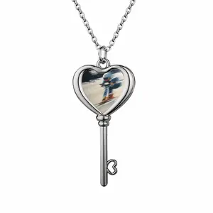 The Skier Heart Shaped Key Necklace