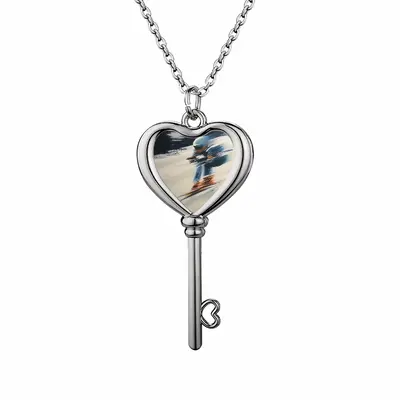 The Skier Heart Shaped Key Necklace