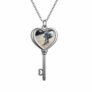 The Skier Heart Shaped Key Necklace