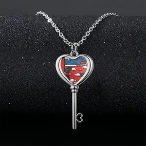 War Heart Shaped Key Necklace