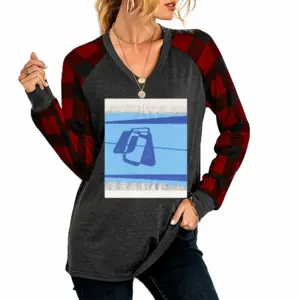 Women Realm Of Silence #4 (2019) V Neck Plaid Long-Sleeved T-Shirt