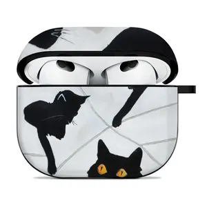 Cats With Thread Airpods 3 Case (Hard Shell, Black)