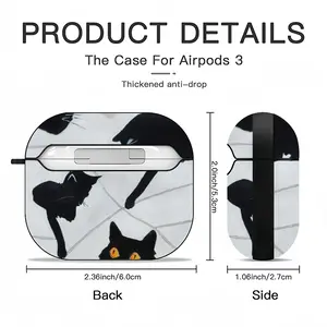 Cats With Thread Airpods 3 Case (Hard Shell, Black)