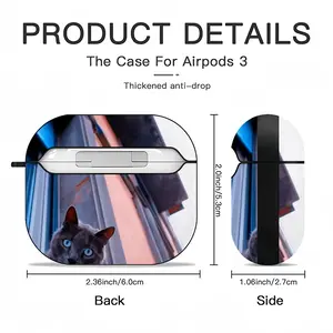 City Cat Airpods 3 Case (Hard Shell, Black)