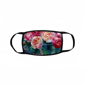 Roses On Garden Table Bound Face Mask