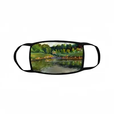 Shallow Pond Landscape Bound Face Mask