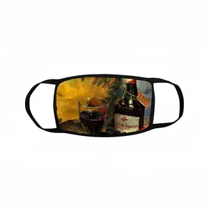 Bright Still Life With Wine Bound Face Mask