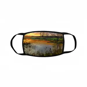 Idyllic Scenic Summer Sunset Landscape Bound Face Mask