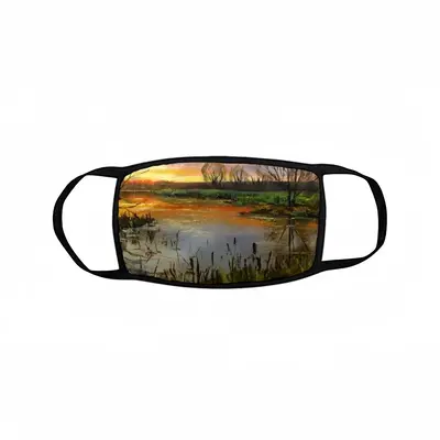 Idyllic Scenic Summer Sunset Landscape Bound Face Mask