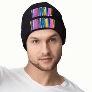 Watercolor Pink Blue Extra Large Knit Cap