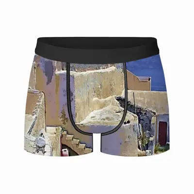 Men Santorini House And Cliffs In Oia Underpant