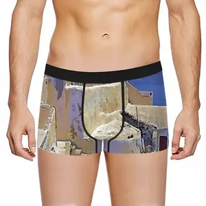 Men Santorini House And Cliffs In Oia Underpant