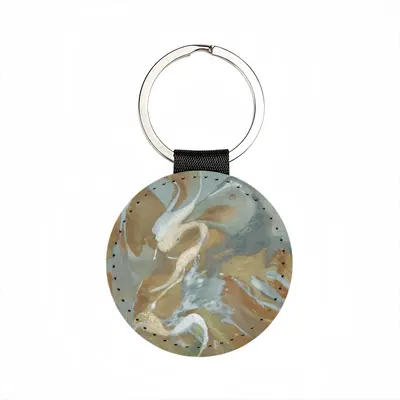 Bird Sea-Horse Leather Circular Keychain