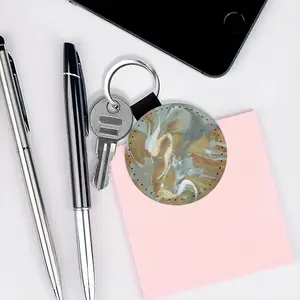 Bird Sea-Horse Leather Circular Keychain