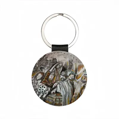 Merchants Where The Wind Blows Leather Circular Keychain