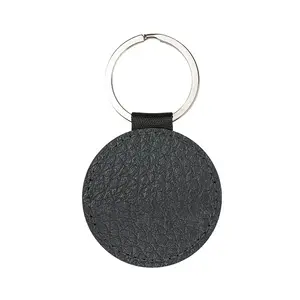 Eight Oceans Leather Circular Keychain