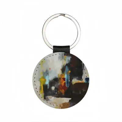 China Leather Circular Keychain