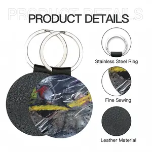 Dissident Leather Circular Keychain