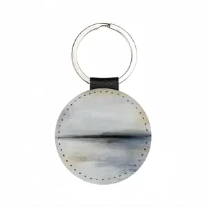 Light Follows Leather Circular Keychain