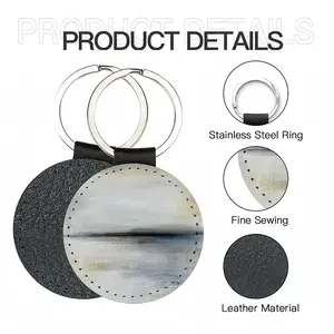 Light Follows Leather Circular Keychain