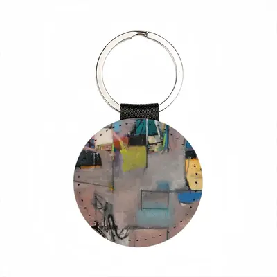 Come Go With Me Leather Circular Keychain