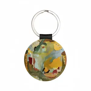 Desert Crossing Leather Circular Keychain