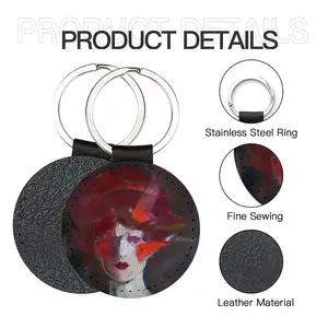 Fierce Leather Circular Keychain