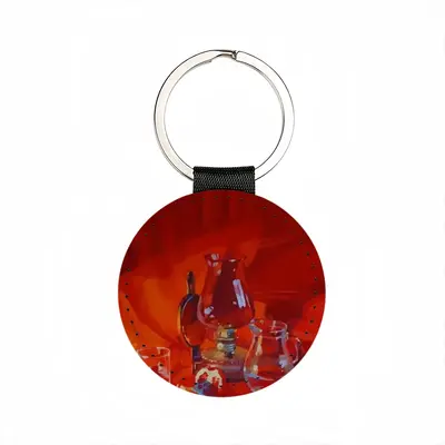 Allegory Of Passion Leather Circular Keychain