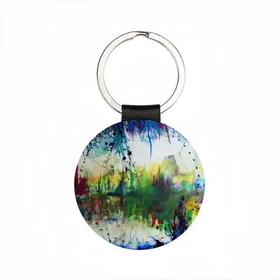 The Forest Leather Circular Keychain