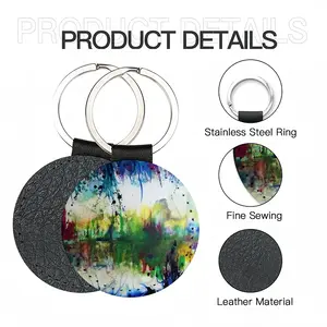 The Forest Leather Circular Keychain