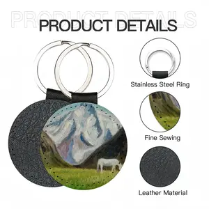 The White Horse Leather Circular Keychain