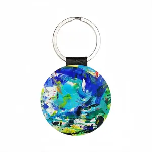 Liquid Origin Leather Circular Keychain