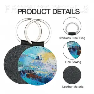 Morning Leather Circular Keychain