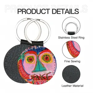 Fake News Leather Circular Keychain