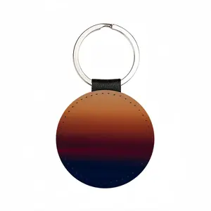 Landscape #047 Leather Circular Keychain