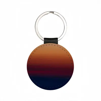 Landscape #047 Leather Circular Keychain