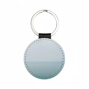 The Sea #073 Leather Circular Keychain