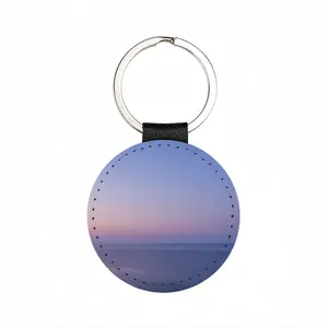 The Sea #076 Leather Circular Keychain