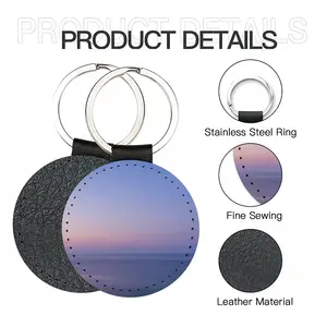 The Sea #076 Leather Circular Keychain