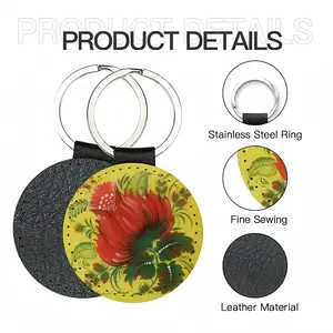 Early Spring Leather Circular Keychain