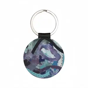 Ripple I Leather Circular Keychain