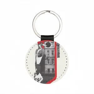 Wwf Ivory-Billed Woodpecker Leather Circular Keychain