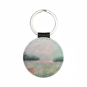 Dreamlike State Leather Circular Keychain