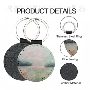 Dreamlike State Leather Circular Keychain