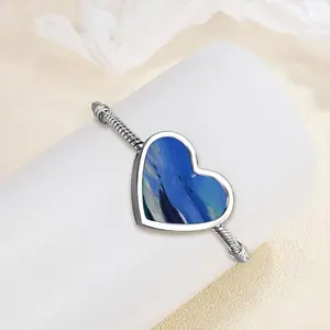 Into The Great Blue Heart Shaped Nnake Bone Bracelet