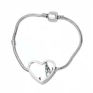 Angst Fear Heart Shaped Nnake Bone Bracelet