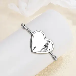 Angst Fear Heart Shaped Nnake Bone Bracelet