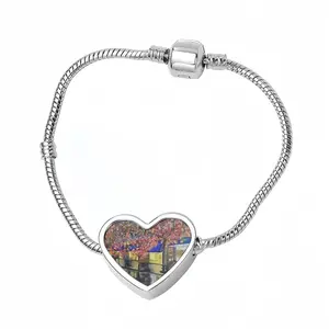 Sydney On Rainy Night Heart Shaped Nnake Bone Bracelet